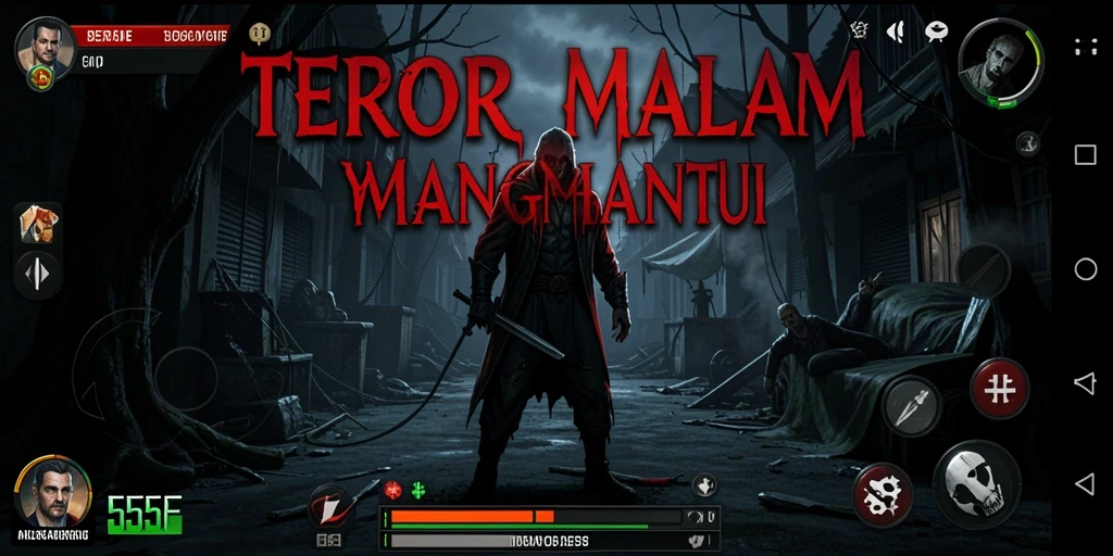 Screenshot menampilkan suasana mencekam dalam gameplay 555F.