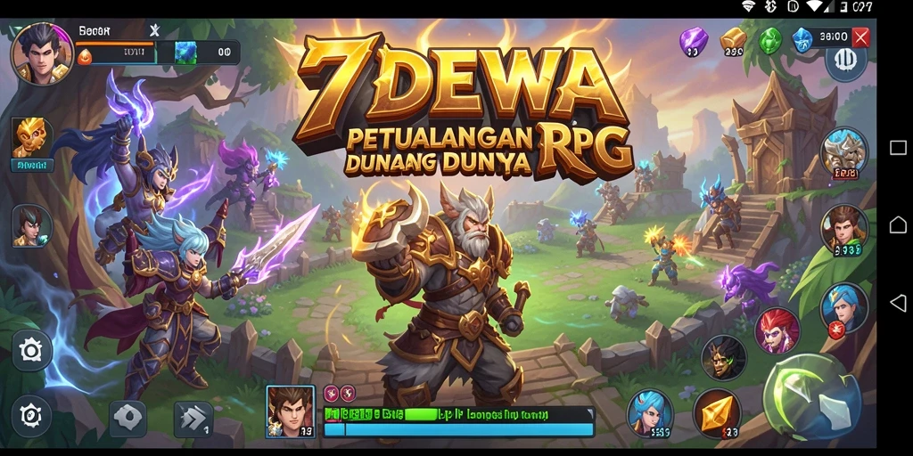 Tampilan gameplay menakjubkan di dunia 7DEWA, penuh aksi RPG.