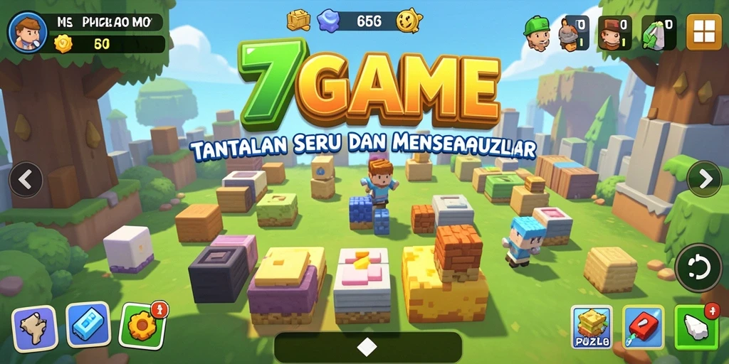 Tampilan gameplay 7GAME yang penuh tantangan puzzle.