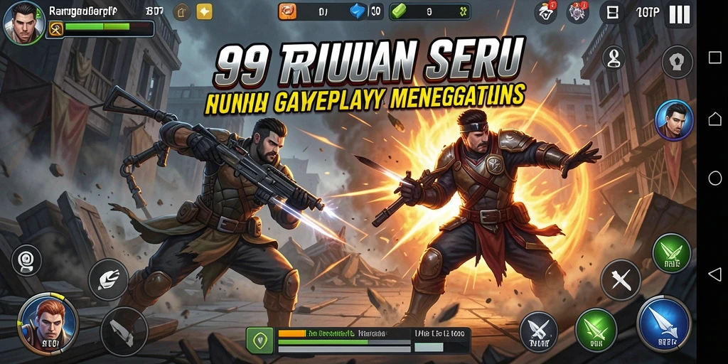 Screenshot gameplay 99RTP menunjukkan pertarungan dengan karakter yang sedang beraksi.