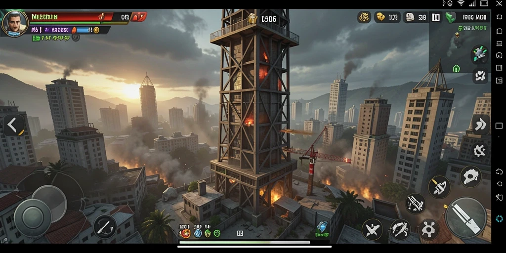 Tampilan strategis gameplay D06 dalam melindungi menara dari serangan musuh.