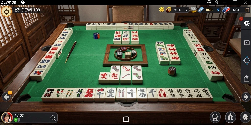 Screenshot gameplay DEWI138 dengan tampilan ubin Mahjong yang menantang.