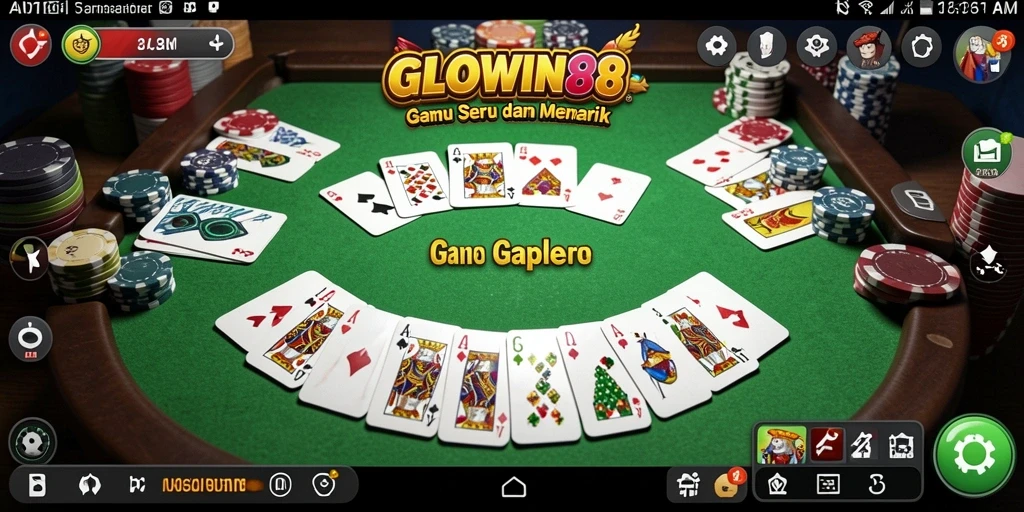 Tampilan gameplay seru dalam GLOWIN88 game Gaple.