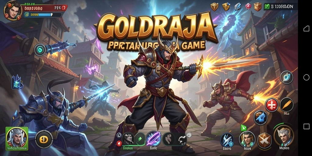 Screenshot gameplay <strong>GOLDRAJA</strong> yang menampilkan aksi pertarungan yang intens.