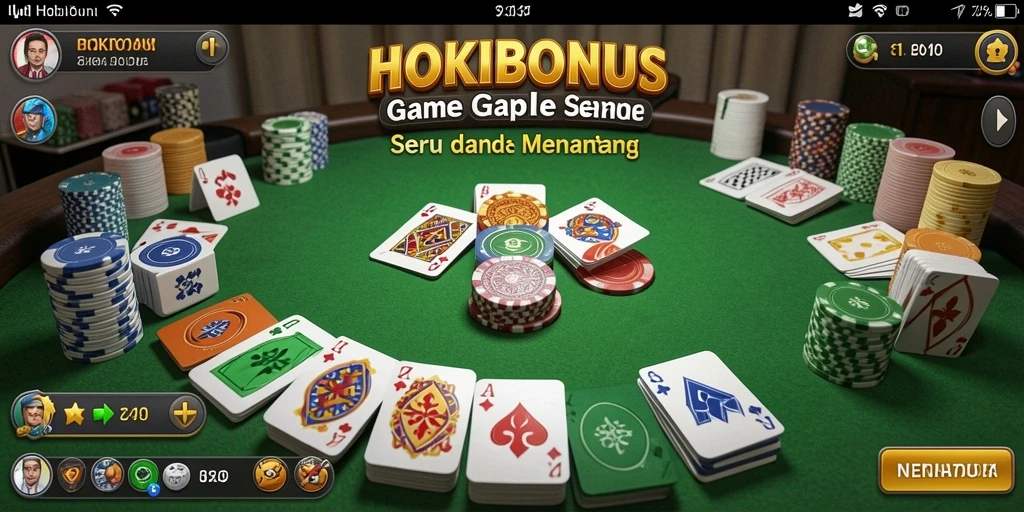 Screenshot gameplay HOKIBONUS menampilkan momen seru permainan Gaple.