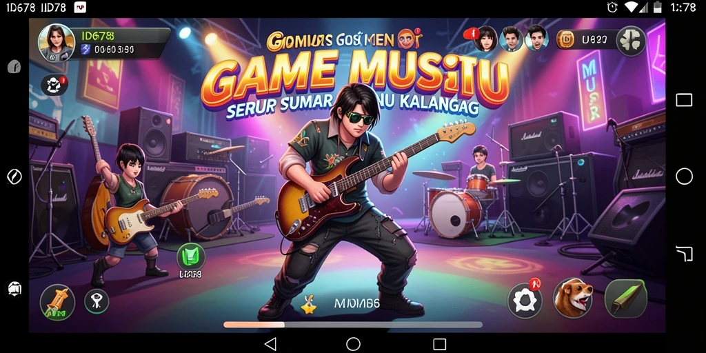 Gameplay menarik dalam ID678 dengan berbagai pilihan lagu.