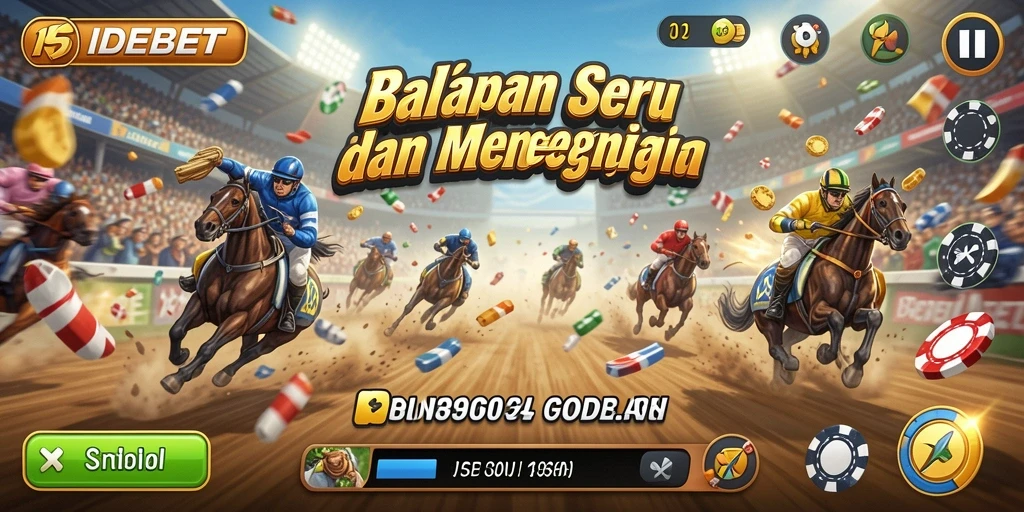 Tampilan gameplay balapan yang seru dan menegangkan di IDEBET.