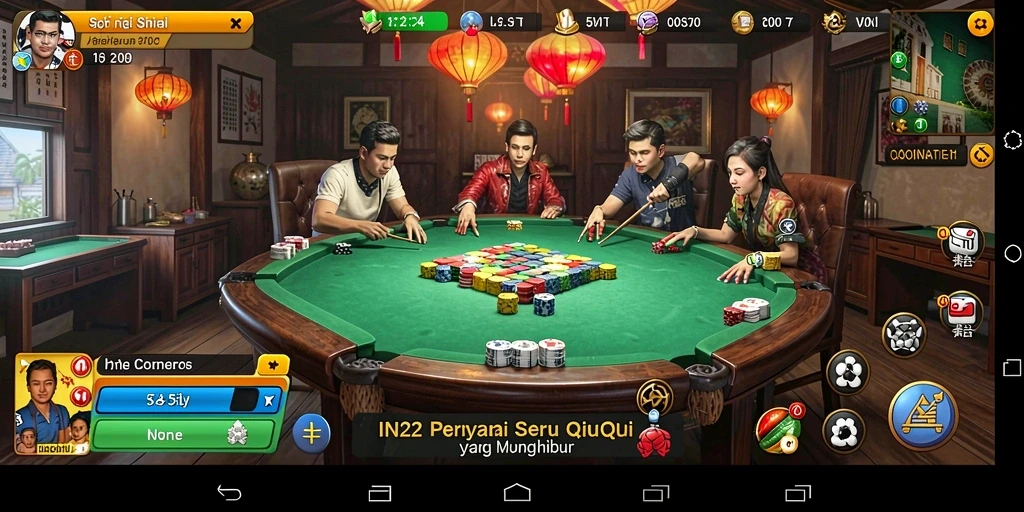 Tampilan gameplay seru dari permainan QiuQiu IN22.
