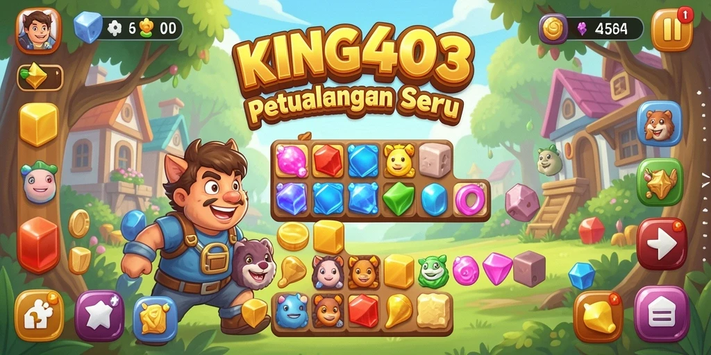 Tampilan gameplay menarik di KING403 dengan tantangan Match-3.