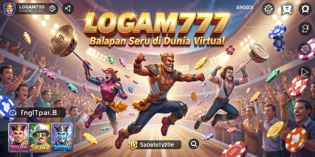 Screenshot utama LOGAM777 menampilkan aksi balapan yang mendebarkan di lintasan cepat.