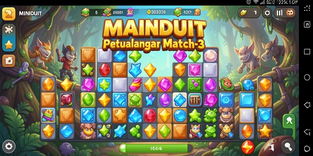 Tampilan gameplay seru MAINDUIT yang penuh warna dan tantangan.
