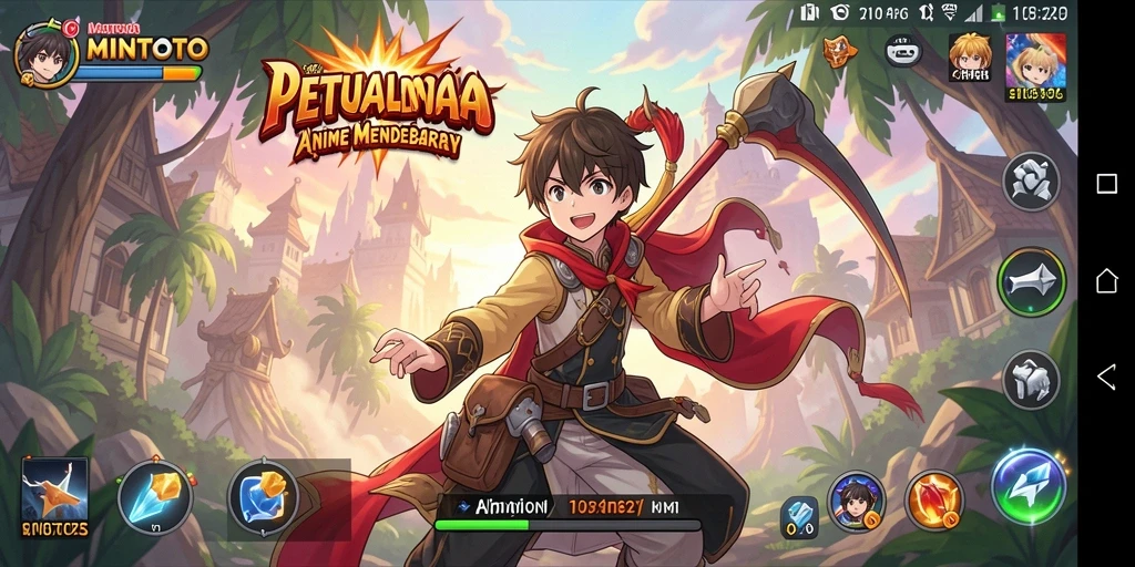 Screenshot game MINTOTO menampilkan aksi seru karakter Anime.