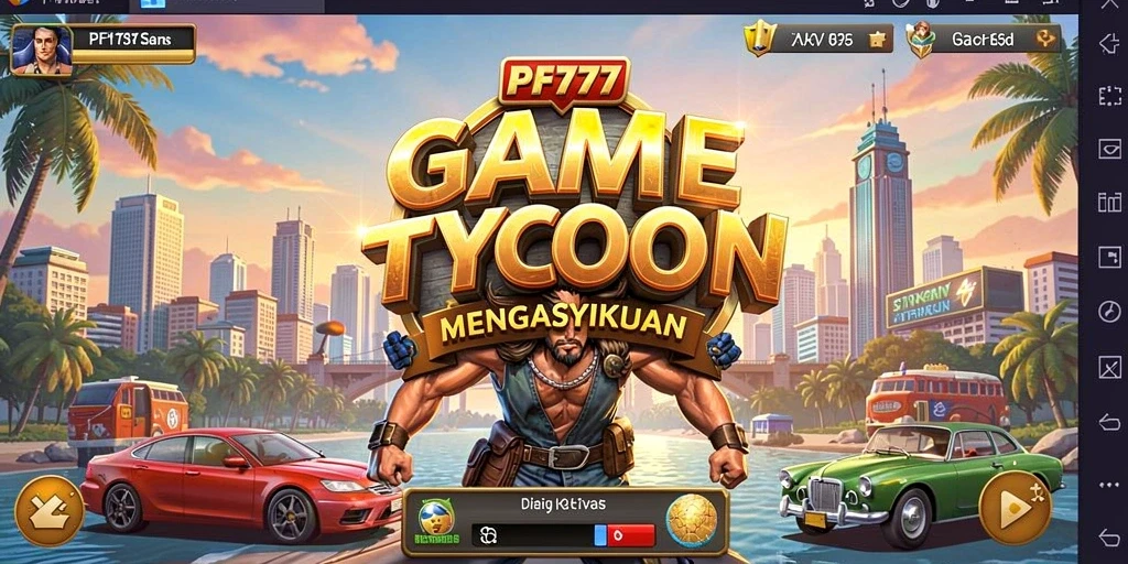 Screenshot gameplay PF777 yang menunjukkan aktivitas bisnis yang seru.