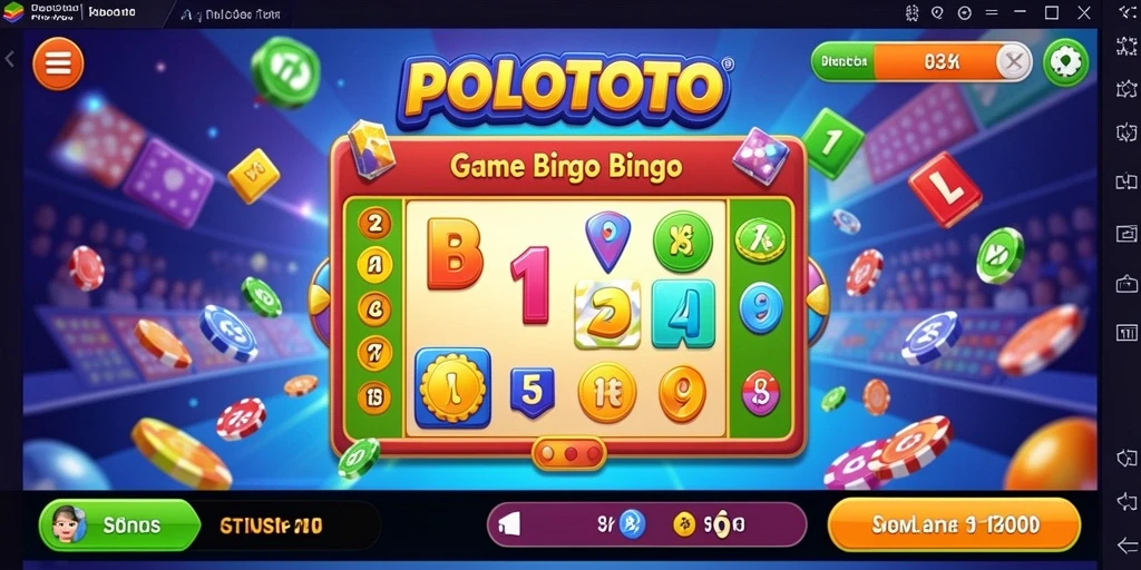 Gameplay seru di POLOTOTO dengan papan Bingo penuh warna.