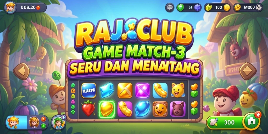Tampilan gameplay seru dengan tantangan Match-3 yang menarik.