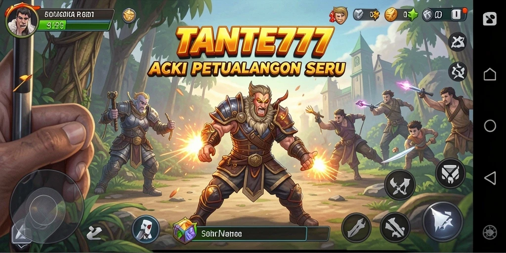 Tampilan gameplay menegangkan di TANTE777 dengan aksi yang seru.