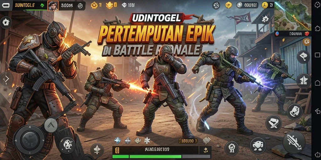 Tampilan gameplay seru di UDINTOGEL, pertempuran epik dalam Battle Royale.