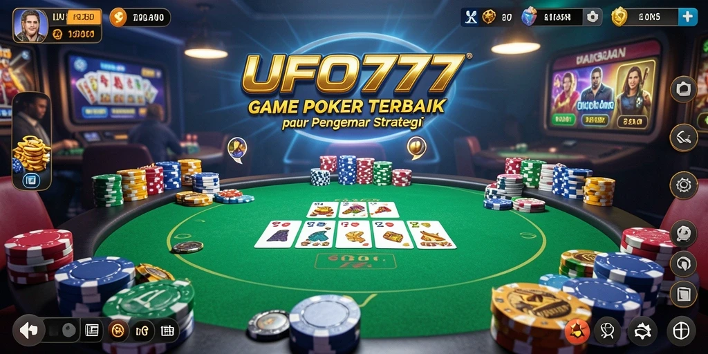Tangkapan layar gameplay UFO777 menampilkan suasana permainan Poker yang mendebarkan.