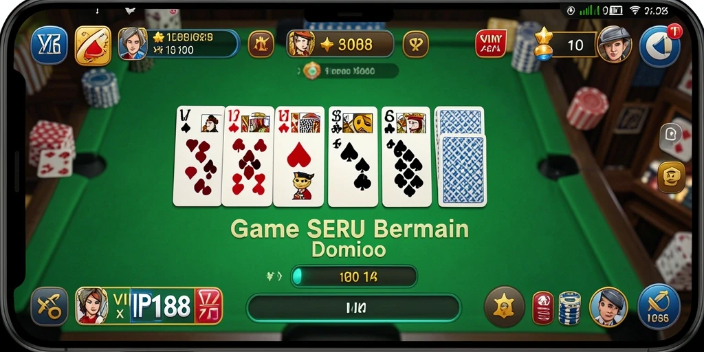 Screenshot gameplay Domino yang menampilkan suasana permainan yang seru.