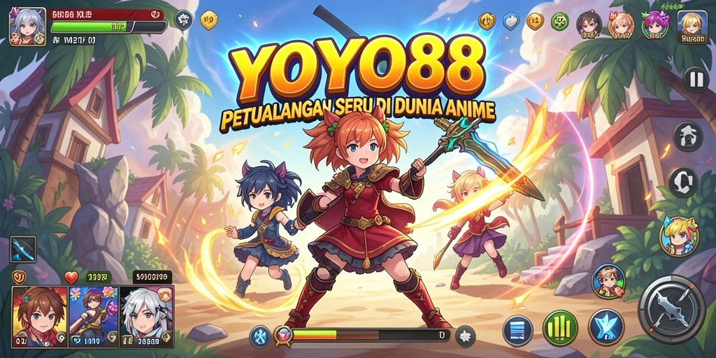 Screenshot gameplay anime dari YOYO88 yang menampilkan karakter ikonik.