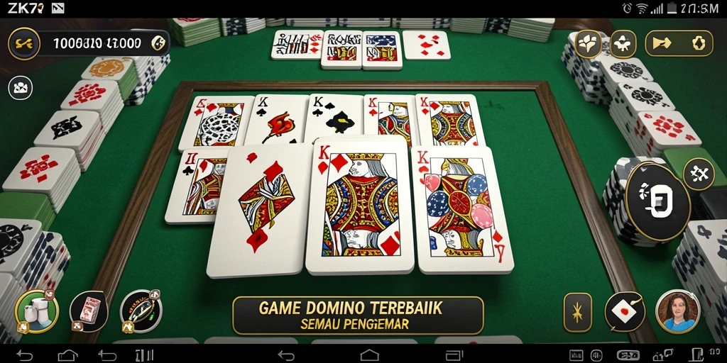 Tampilan gameplay seru dari ZK7 dalam permainan Domino.